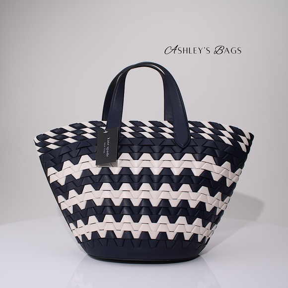 Kate Spade Zigzag Woven Leather Small Tote - Picture 6 of 10